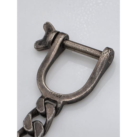 VINTAGE ON OF THE KIND ITALY STERLING SILVER 925 HORSESHOE BIT KEY CHAIN RING - Picture 4 of 16
